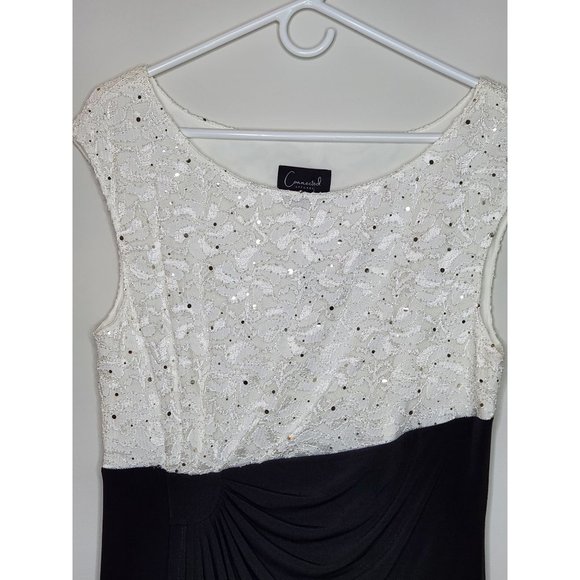 Ladies Formal Black & White Dress - Picture 4 of 6